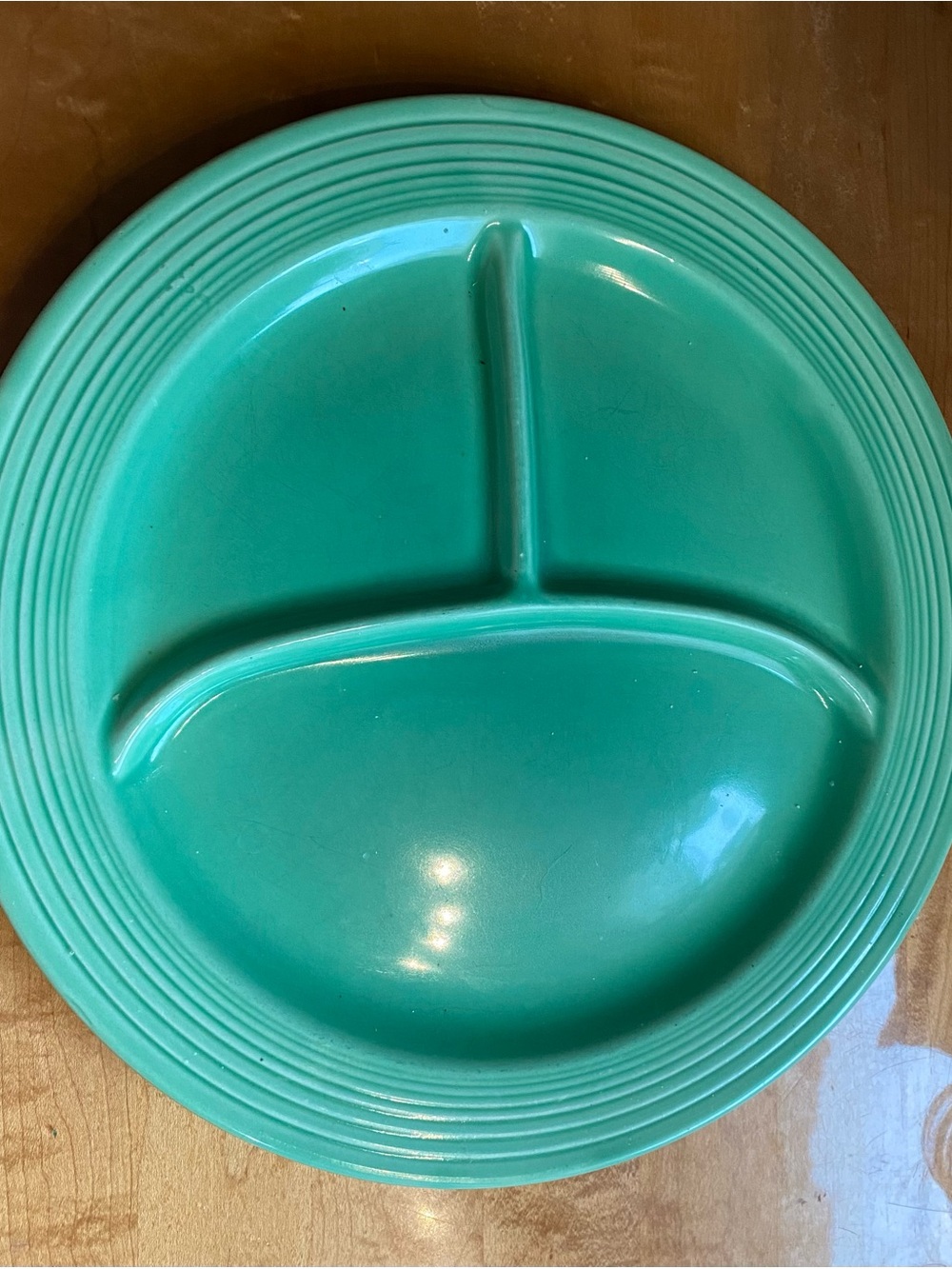 Fiestaware Turquoise Divided Dinner Plate